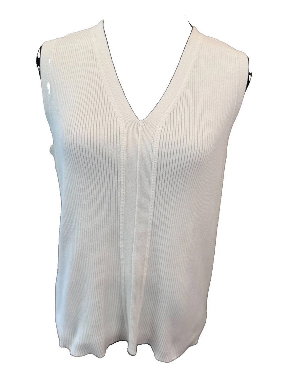 Liz Claiborne Lizwear 90s/Y2K all cotton white sweater vest sleeveless size XL